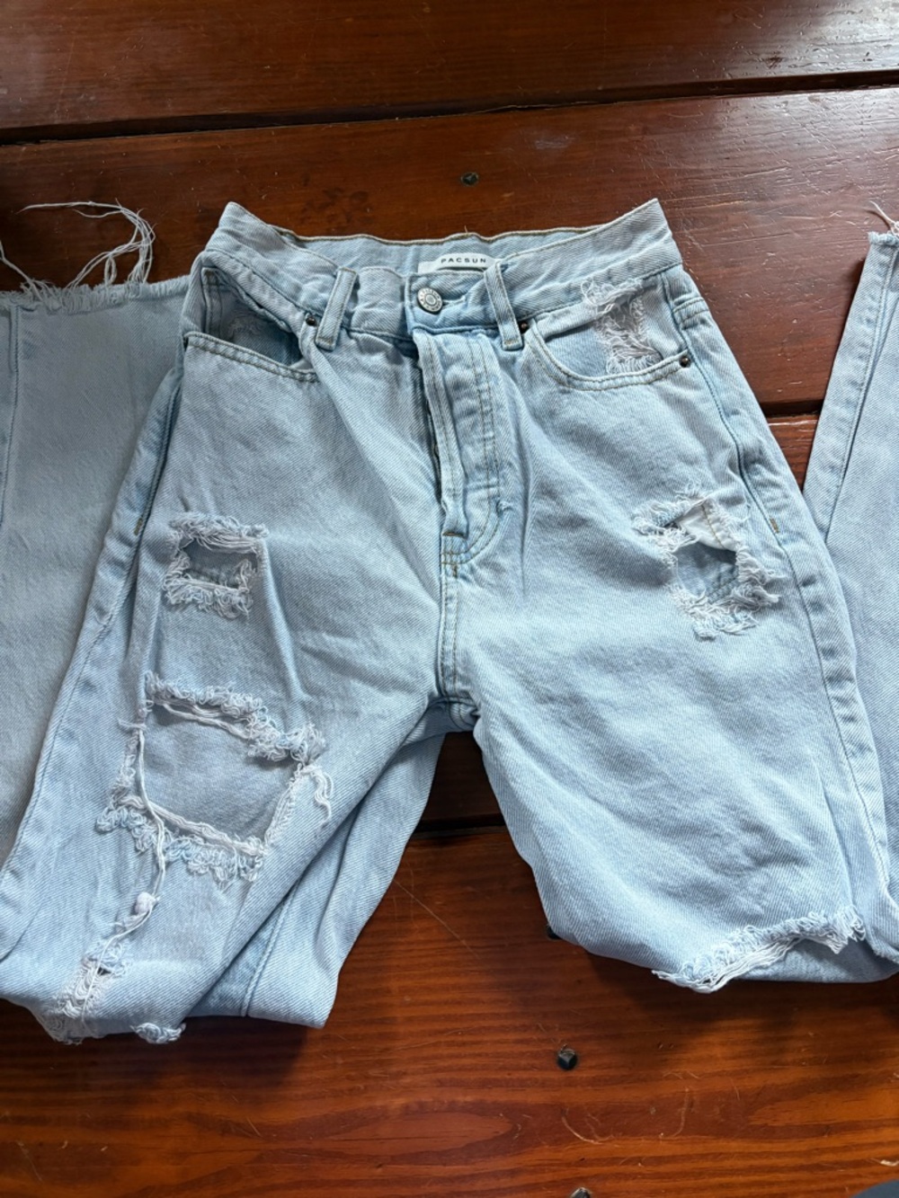 Pacsun Light Wash Distressed High-Rise Jeans